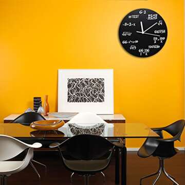 ARAD Black Mathematical Equations Wall Clock