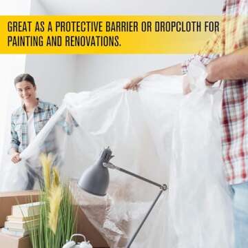 High-Quality 10ft x 100ft Plastic Sheeting - Clear Vapor Barrier