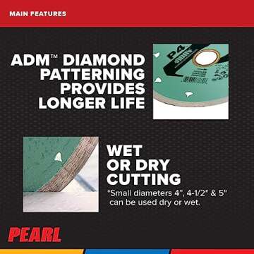 PEARL ABRASIVE P4 ADM Reactor Blade for Porcelain Cutting
