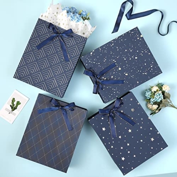 KomoLeay Premium Gift Bags with Tissue Paper - 4 Pack