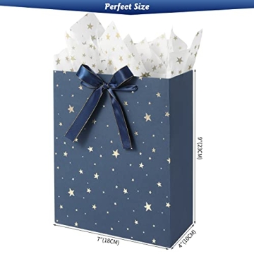 KomoLeay Premium Gift Bags with Tissue Paper - 4 Pack