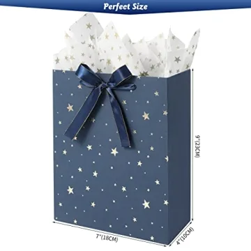 KomoLeay Premium Gift Bags with Tissue Paper - 4 Pack