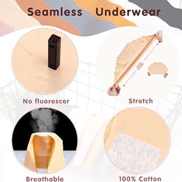 Democool Women's Seamless Hipster No Show Invisible Ice Silk Stretch Underwears Pack Bikini Underwear Panty