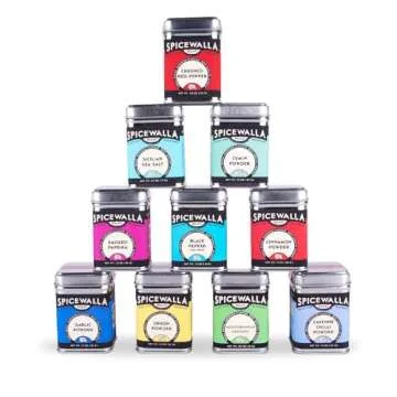 Spicewalla Essential Spices and Seasonings Set 10 Pack Variety | Garlic, Onion, Paprika, Crushed Red...