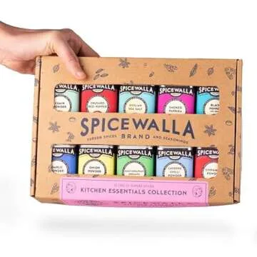 Spicewalla Essential Spices and Seasonings Set 10 Pack Variety | Garlic, Onion, Paprika, Crushed Red Pepper, Oregano, & more| Kitchen Cooking Set for Apartment and Home | House Warming Gift Set