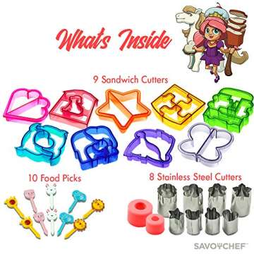 29pc Sandwich Cutter Set for Kids of All Ages - Turn Vegetables, Fruits, Cheese, and Cookie Into Fun...