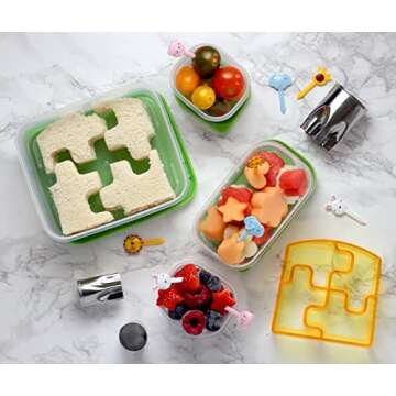 29pc Sandwich Cutter Set for Kids of All Ages - Turn Vegetables, Fruits, Cheese, and Cookie Into Fun Bites - Add to Bento Box and Lunch Box - Toddlers Boys and Girls - Easy to Use