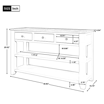 Farmhouse Console Table with Drawers & Storage Solutions