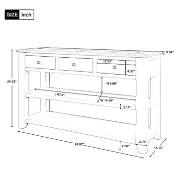Farmhouse Console Table with Drawers & Storage Solutions