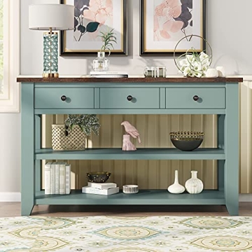 Farmhouse Console Table with Drawers & Storage Solutions