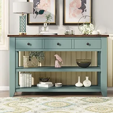 Farmhouse Console Table with Drawers & Storage Solutions