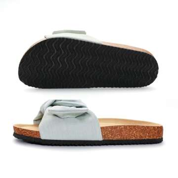 PepStep Slide Sandals for Women or Ladies Dressy Summer Casual, Cute Bow Tie Knot On Top Strap, Comf...