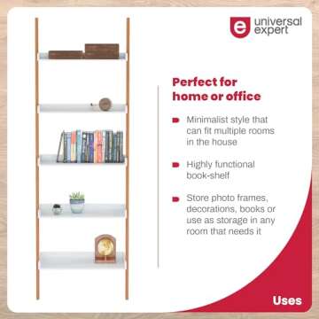 Universal Expert Remus Ladder Bookshelf Oak White