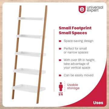 Universal Expert Remus Ladder Bookshelf Oak White