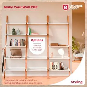 Universal Expert Remus Ladder Bookshelf Oak White