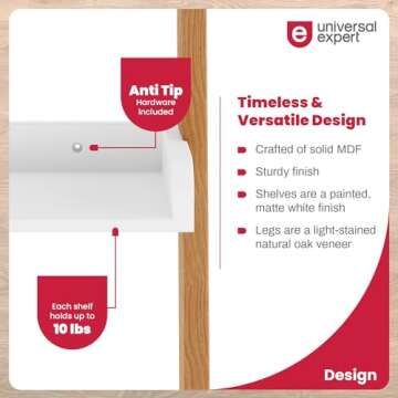 Universal Expert Remus Ladder Bookshelf Oak White