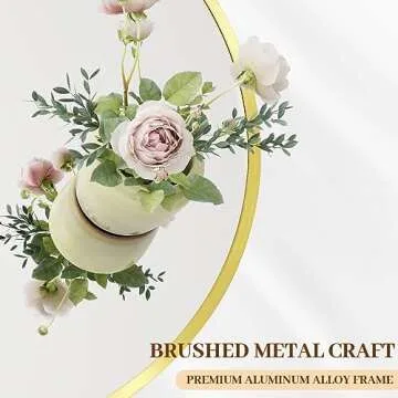 BEAUTYPEAK 24 Inch Round Gold Mirror - Stylish Wall Decor