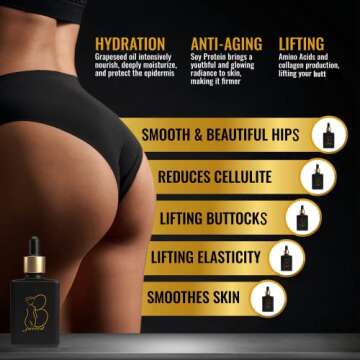 B JUICED Smooth and Moisturizing Oil 1oz -Helps Firm and Lift Booty -Helps Reduce the Appearance of Stretch Marks and Butt Acne - Powerful Formula for Sensitive and All Skin Types