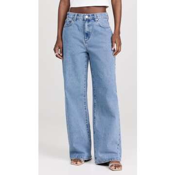 ABRAND Women's 95 Super Baggy Gigi Jeans, Mid Blue, 25