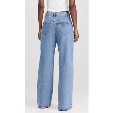 ABRAND Women's 95 Super Baggy Gigi Jeans, Mid Blue, 25