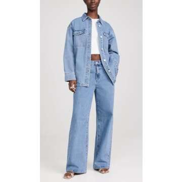 ABRAND Women's 95 Super Baggy Gigi Jeans, Mid Blue, 25