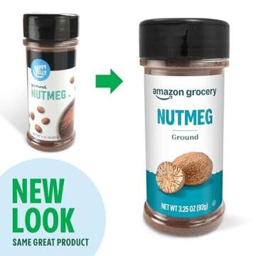 Amazon Grocery Ground Nutmeg Spice, 3.25 Oz for Cooking and Baking Enhancements