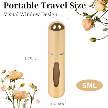 MEIPO Travel Perfume Bottles Refillable Mini Fragrance Atomizer Portable Scent Pump Case Spray Bottles for Traveling and Outgoing Must Have (3Pcs 5ml/0.2oz)