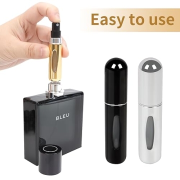 MEIPO Travel Perfume Bottles Refillable Mini Fragrance Atomizer Portable Scent Pump Case Spray Bottles for Traveling and Outgoing Must Have (3Pcs 5ml/0.2oz)