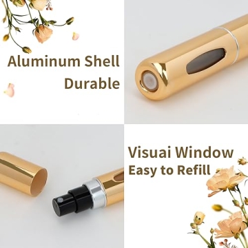 MEIPO Travel Perfume Bottles Refillable Mini Fragrance Atomizer Portable Scent Pump Case Spray Bottles for Traveling and Outgoing Must Have (3Pcs 5ml/0.2oz)