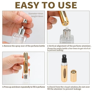 MEIPO Travel Perfume Bottles Refillable Mini Fragrance Atomizer Portable Scent Pump Case Spray Bottles for Traveling and Outgoing Must Have (3Pcs 5ml/0.2oz)