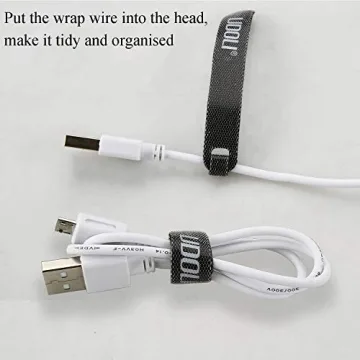 UDOLI 50 PCS Reusable Cable Ties for Easy Cable Management