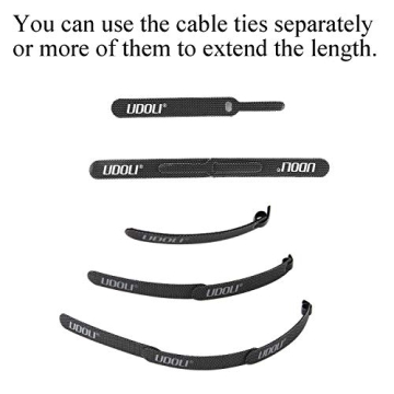 UDOLI 50 PCS Reusable Cable Ties for Easy Cable Management