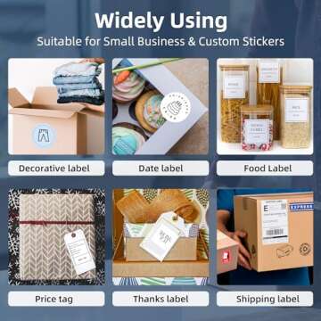 Jiose Bluetooth Shipping Thermal Label Printer - 4x6 Label Printer for Small Business - Desktop Postage Package Label Printer Compatible with MacOS Windows