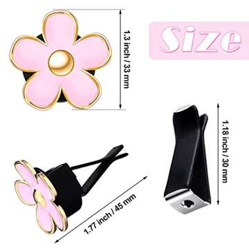 Frienda 6 Pcs Daisy Flower Air Vent Clip Daisy Flower Car Air Vent Clips Air Freshener Outlet Clip C...