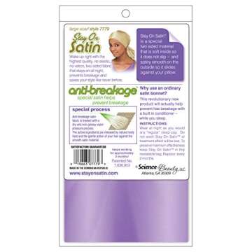 Stay on Satin - Large Scarf Style 7779 for Effortless Hair Care