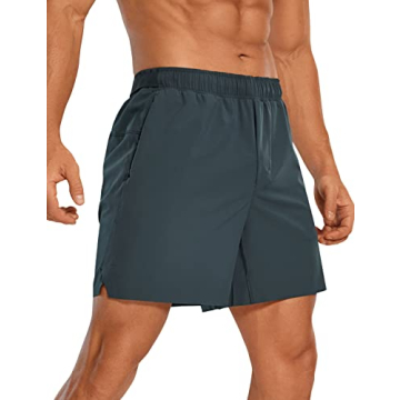 CRZ YOGA Men's Linerless Running Shorts - 6'' Gym Workout Quick Dry Lightweight Athletic Shorts with...