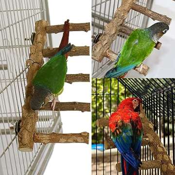 Bolagar Wooden Bird Ladder Perch for Small Animals