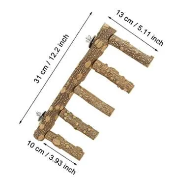 Bolagar Wooden Bird Ladder Perch for Small Animals