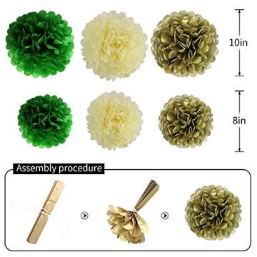 Green Gold Party Decorations Set for Every Celebration