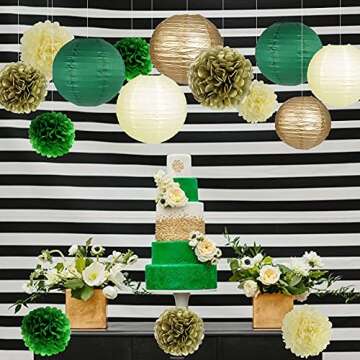 Green Gold Party Decorations Set for Every Celebration