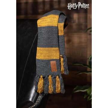 elope Newt Scamander Hufflepuff Knit Scarf - Standard - Gold, Premium Heather
