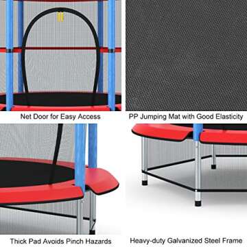 Giantex 55" Kids Trampoline - Safe & Durable Mini Fun