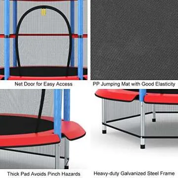 Giantex 55" Kids Trampoline - Safe & Durable Mini Fun