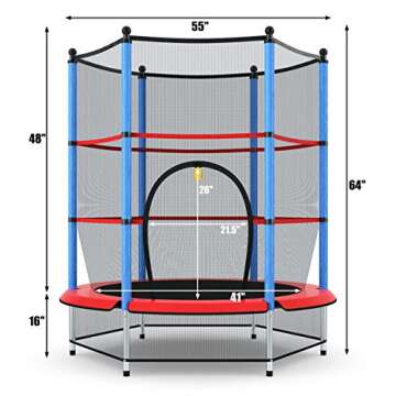 Giantex 55" Kids Trampoline - Safe & Durable Mini Fun