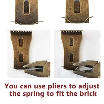 laffeya Brick Hook Clips - Metal Bricks Hook Clip for Hanging Outdoors Wall Pictures, Fits Brick 2 1/5 to 2 3/8 Inch (4Pack)