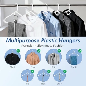HOUSE DAY Quality Plastic Clothes Hangers 24 Pack for Durable Organization
