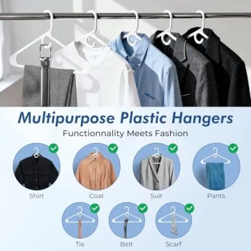HOUSE DAY Quality Plastic Clothes Hangers 24 Pack for Durable Organization
