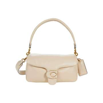 Chic COACH Leather Covered Tabby Shoulder Bag 26 Ivory