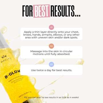 MAËLYS B-GLOWY Brightening Body Serum - Body Serum with Niacinamide, Meadowfoam Oil & Peptide - Targets The Look Of Dark Spots & Uneven Skin Tone