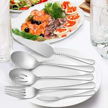 LIANYU 48-Piece Stainless Steel Silverware Set for 8